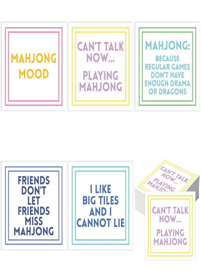 Weekgrat 100 Pcs Funny Mahjong Cocktail Napkins 5'' x 5'' Folded Mahjong Disposable 2-ply Paper Party Beverage Napkin Decorative Tableware Supply for Bar Wedding 5 Design Choices - Image 1